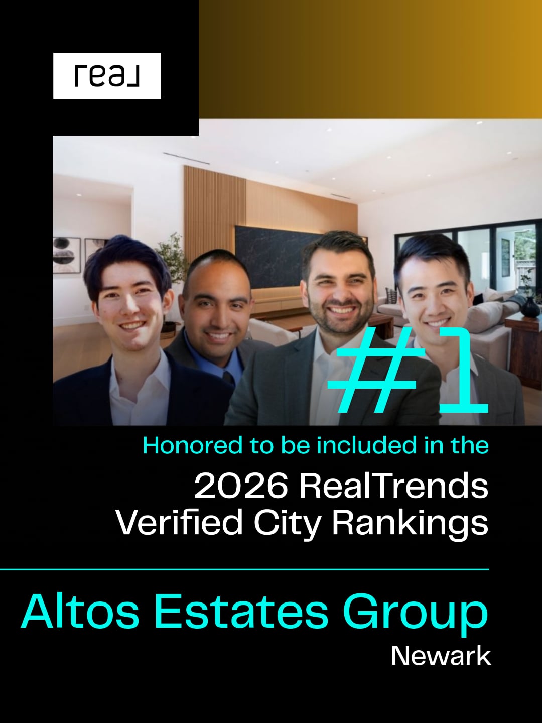 Altos Estates Group — #1 Small Team by Volume in Newark, 2026 RealTrends Verified City Rankings
